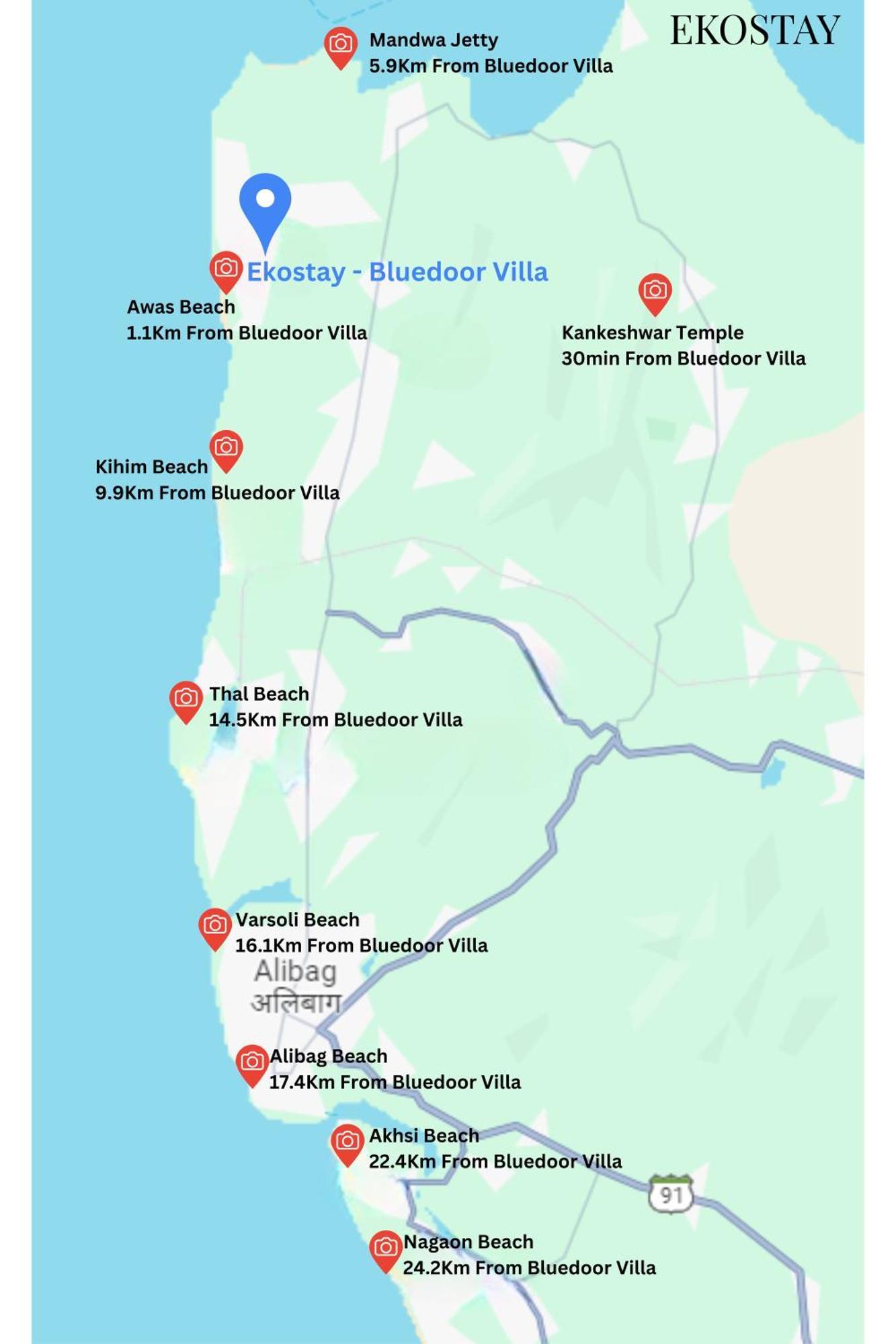 Ekostay - Blue Door Villa Alibag Bagian luar foto